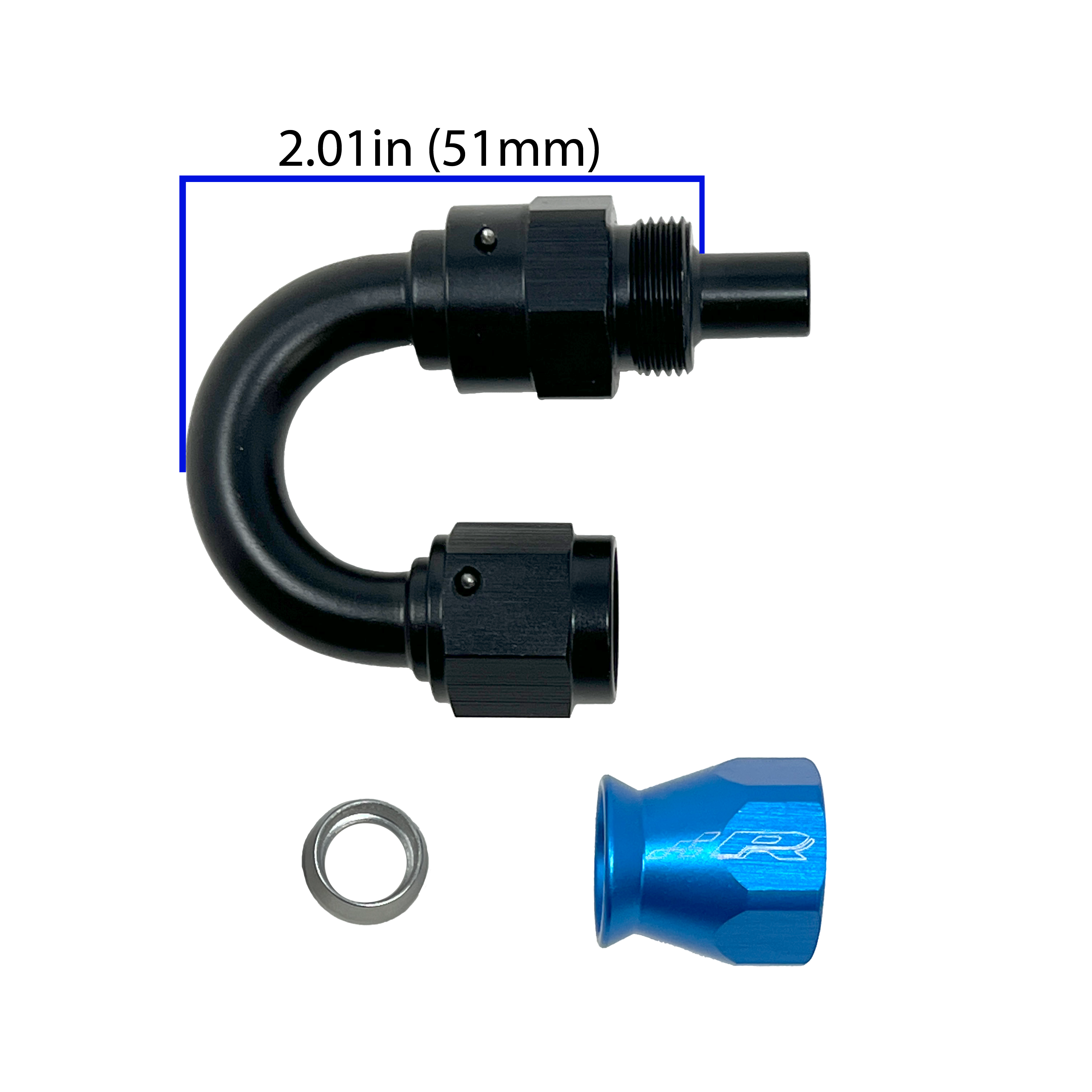 PTFE Fuel Line Fitting 180 Degree AN-6 Female Flare