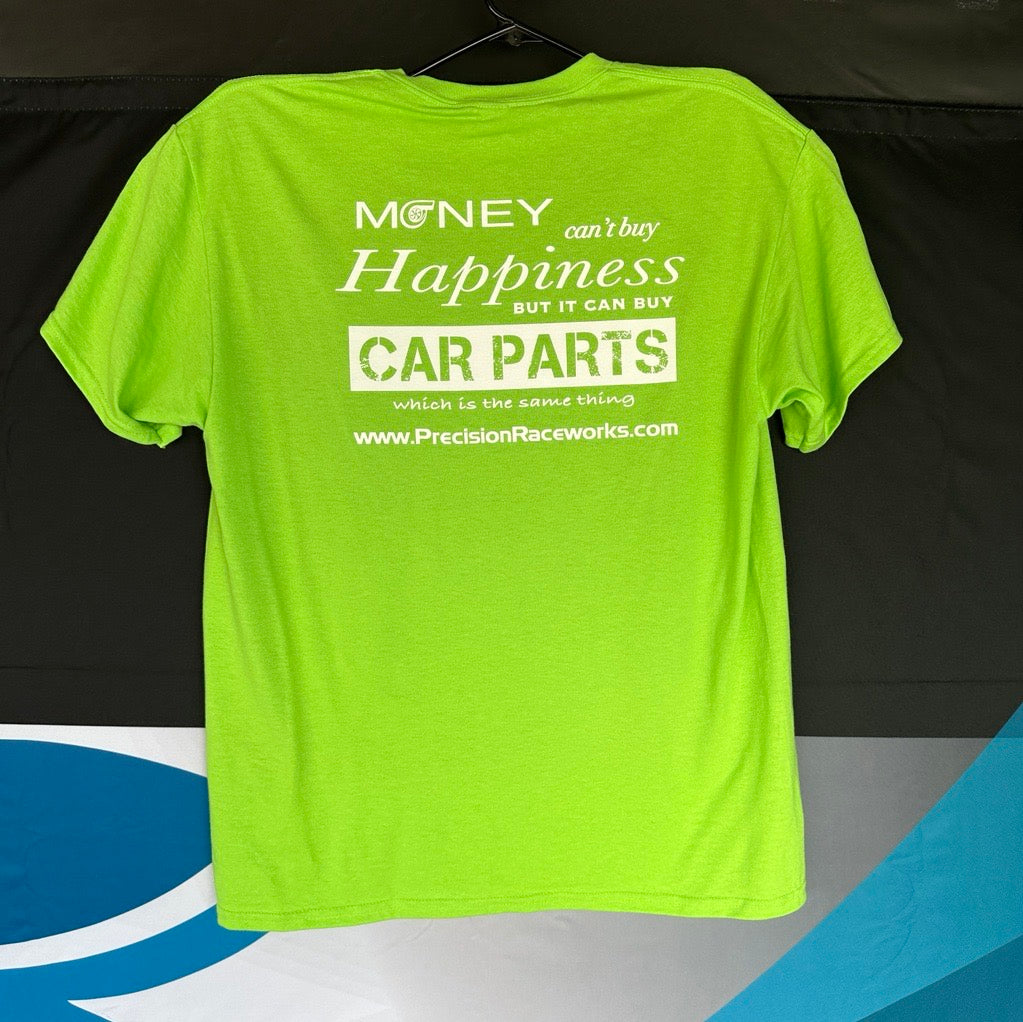 Precision Raceworks "Money Can't Buy Happiness..." T-Shirt (Green) Back