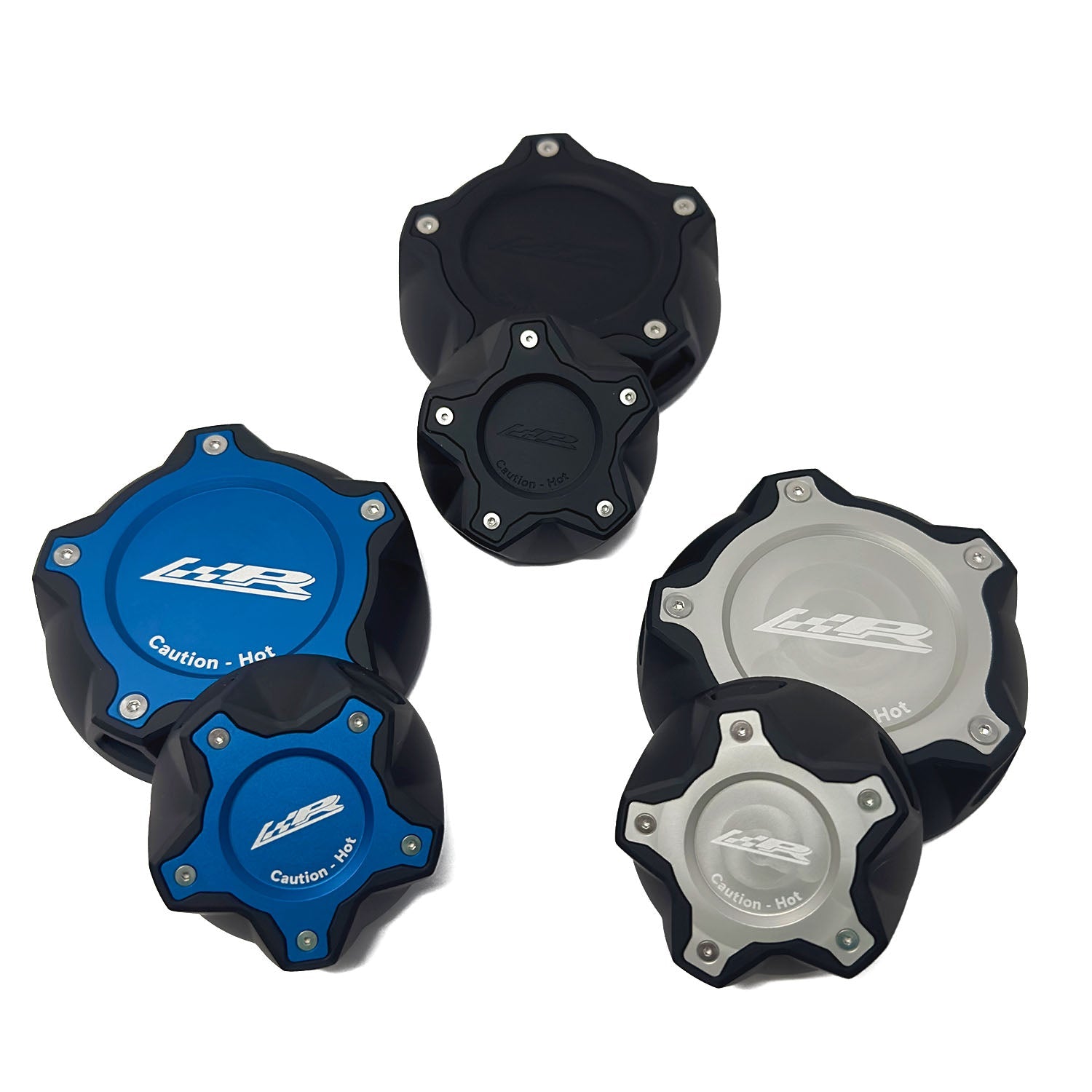 BMW F&G Coolant Cap Bundle (Blue & Black, Black and Silver & Black)